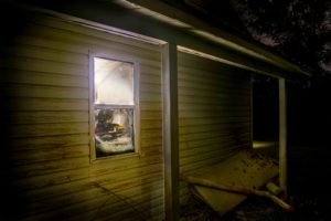 Chris Moss, Art, Watching, Moss Image, Moab Photographer, Artist, broken window at night