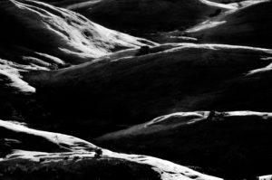 Landscape, Moss Image, black and white image of sandstone fins